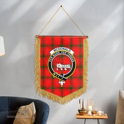 ScotsTee Shop Scottish McDonald of Sleat Clan Crest Tartan Gonfalon Scottish Wall Hanging Banner
