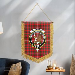 ScotsTee Shop Scottish MacKinnon Modern Clan Crest Tartan Gonfalon Scottish Wall Hanging Banner