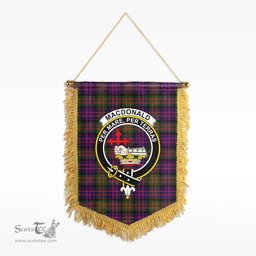 ScotsTee Shop Scottish MacDonald Modern Clan Crest Tartan Gonfalon Scottish Wall Hanging Banner