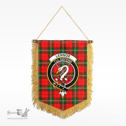 ScotsTee Shop Scottish Lennox Clan Crest Tartan Gonfalon Scottish Wall Hanging Banner