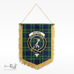 ScotsTee Shop Scottish MacNeil of Colonsay Modern Clan Crest Tartan Gonfalon Scottish Wall Hanging Banner