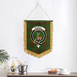 ScotsTee Shop Scottish Maxwell Hunting Clan Crest Tartan Gonfalon Scottish Wall Hanging Banner