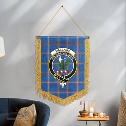 ScotsTee Shop Scottish MacLaine of Loch Buie Hunting Ancient Clan Crest Tartan Gonfalon Scottish Wall Hanging Banner