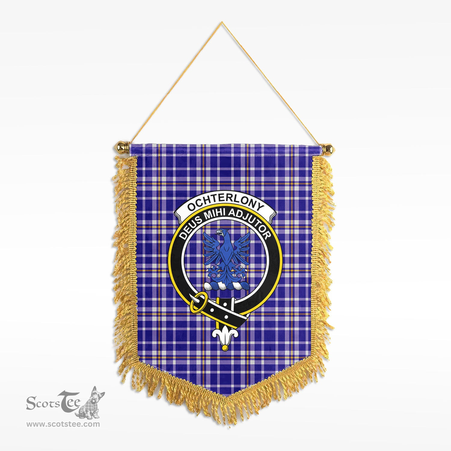 ScotsTee Shop Scottish Ochterlony Clan Crest Tartan Gonfalon Scottish Wall Hanging Banner