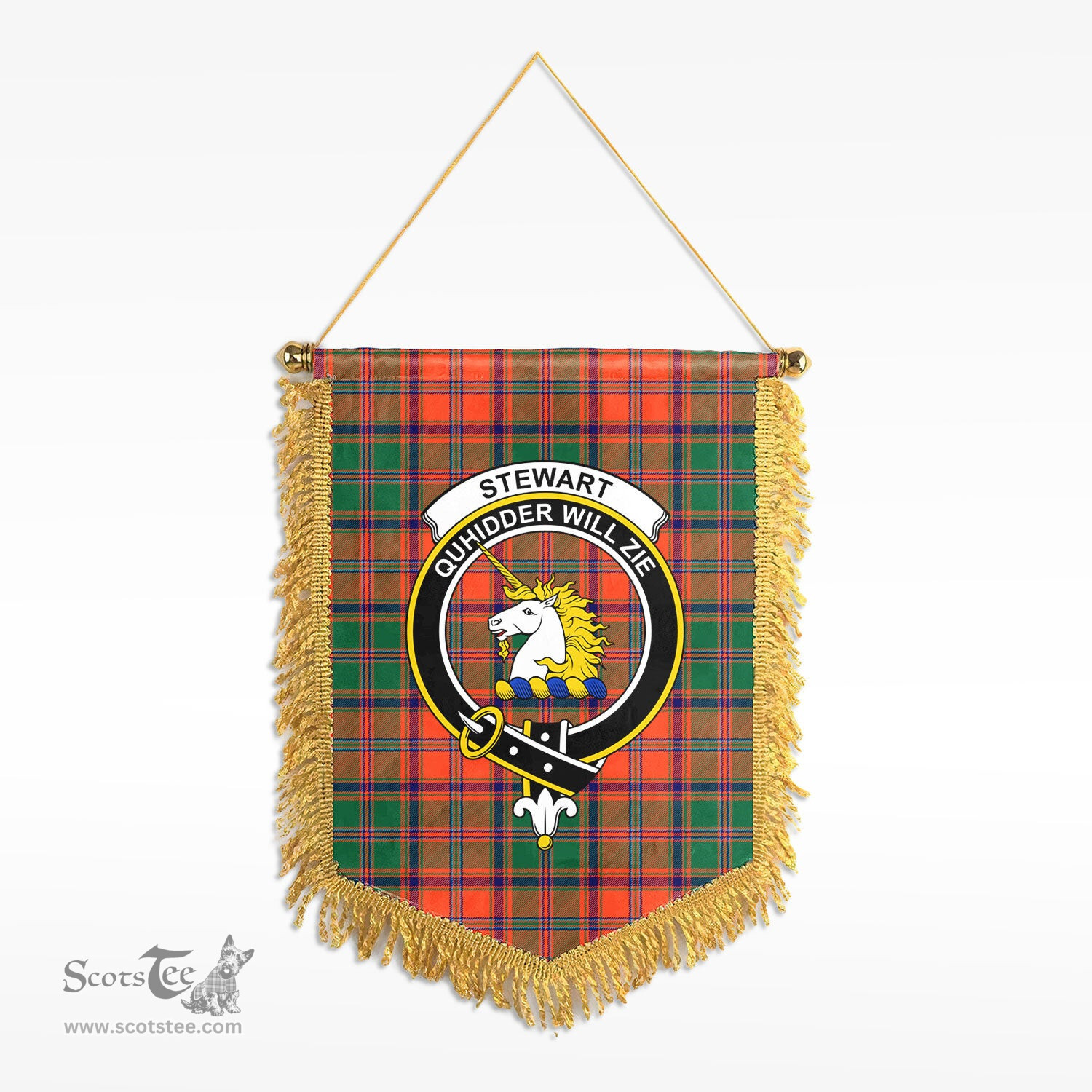 ScotsTee Shop Scottish Stewart of Appin Ancient Clan Crest Tartan Gonfalon Scottish Wall Hanging Banner