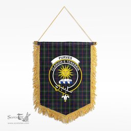 ScotsTee Shop Scottish Purves Clan Crest Tartan Gonfalon Scottish Wall Hanging Banner