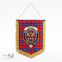 ScotsTee Shop Scottish Wishart Dress Clan Crest Tartan Gonfalon Scottish Wall Hanging Banner