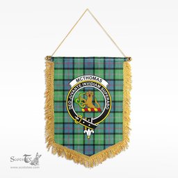 ScotsTee Shop Scottish McThomas Ancient Clan Crest Tartan Gonfalon Scottish Wall Hanging Banner