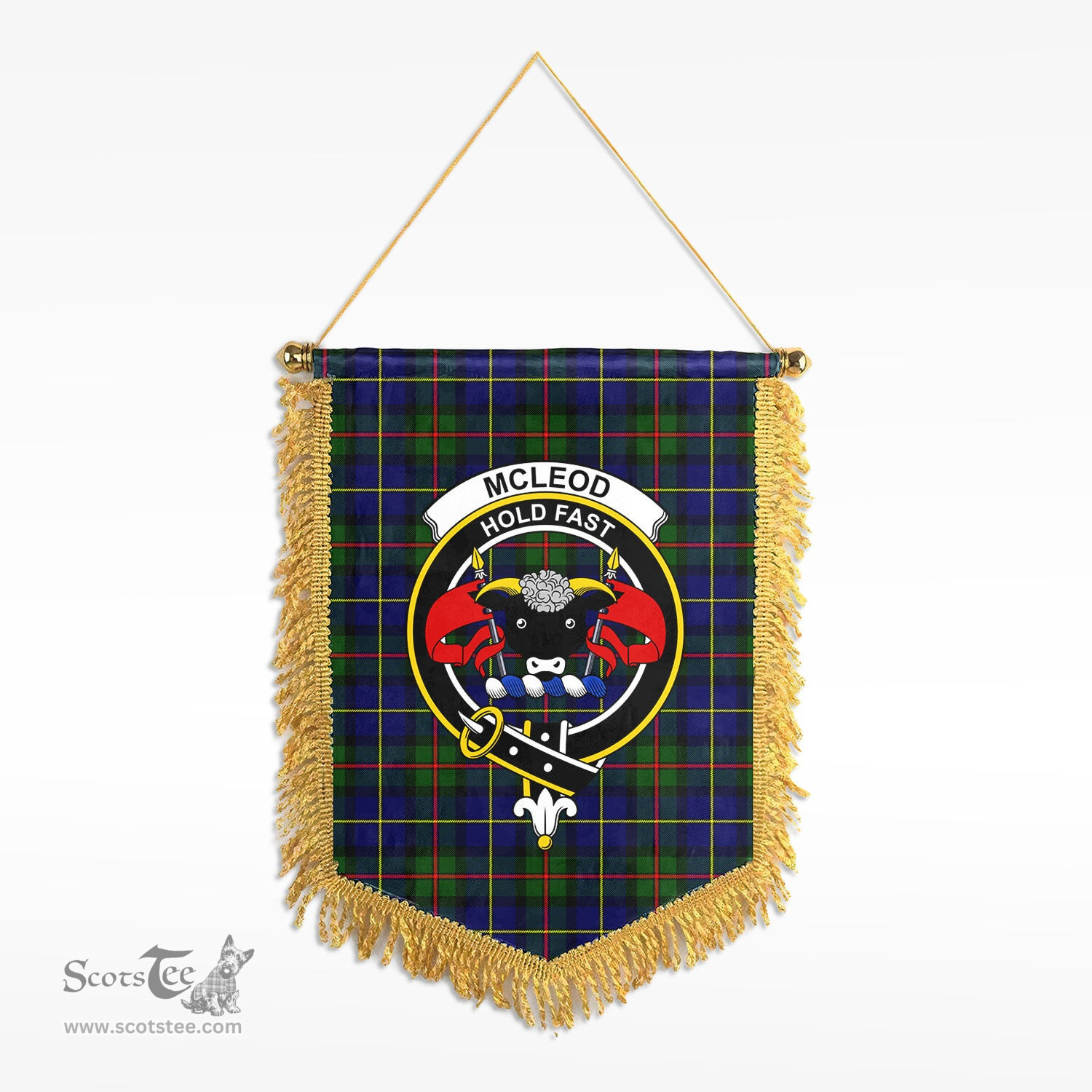 ScotsTee Shop Scottish McLeod of Harris Modern Clan Crest Tartan Gonfalon Scottish Wall Hanging Banner