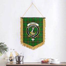 ScotsTee Shop Scottish Wallace Hunting Modern Clan Crest Tartan Gonfalon Scottish Wall Hanging Banner