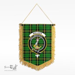 ScotsTee Shop Scottish Wallace Hunting Modern Clan Crest Tartan Gonfalon Scottish Wall Hanging Banner