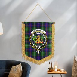ScotsTee Shop Scottish McThomas Modern Clan Crest Tartan Gonfalon Scottish Wall Hanging Banner