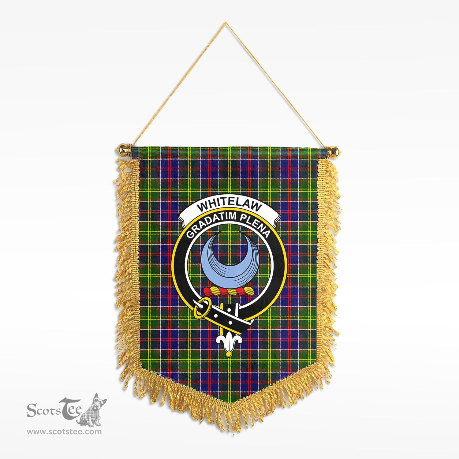 ScotsTee Shop Scottish Whitelaw Clan Crest Tartan Gonfalon Scottish Wall Hanging Banner