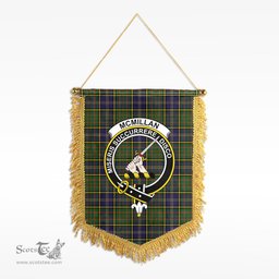ScotsTee Shop Scottish McMillan Hunting Modern Clan Crest Tartan Gonfalon Scottish Wall Hanging Banner