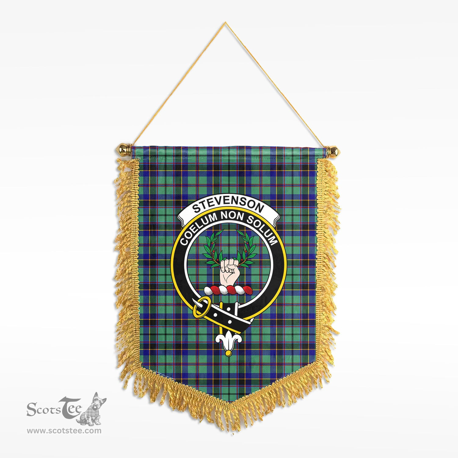 ScotsTee Shop Scottish Stevenson Clan Crest Tartan Gonfalon Scottish Wall Hanging Banner