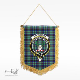 ScotsTee Shop Scottish Stevenson Clan Crest Tartan Gonfalon Scottish Wall Hanging Banner