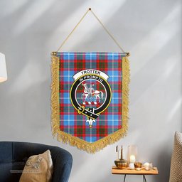 ScotsTee Shop Scottish Trotter Clan Crest Tartan Gonfalon Scottish Wall Hanging Banner