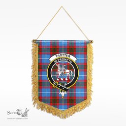 ScotsTee Shop Scottish Trotter Clan Crest Tartan Gonfalon Scottish Wall Hanging Banner