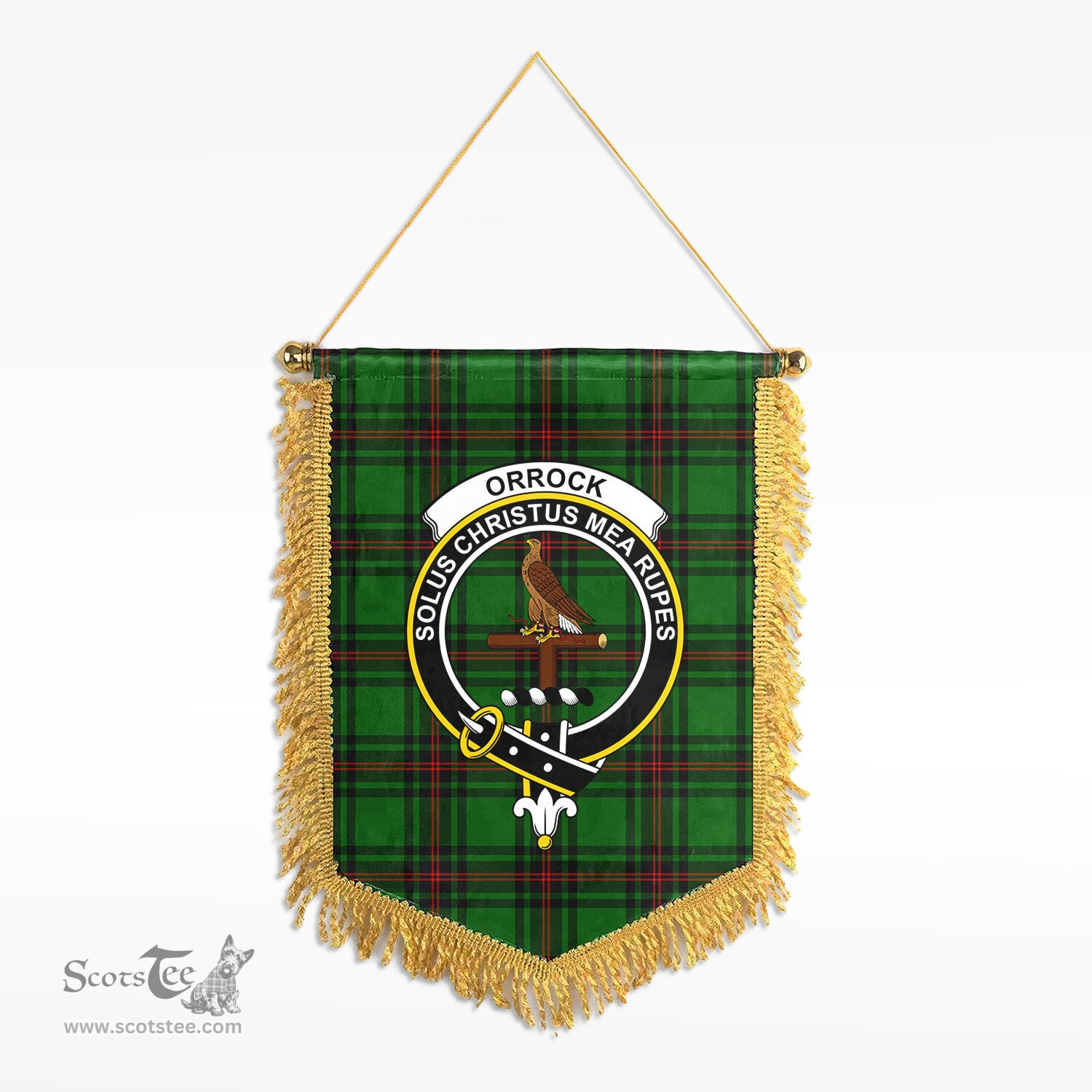 ScotsTee Shop Scottish Orrock Clan Crest Tartan Gonfalon Scottish Wall Hanging Banner