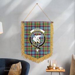 ScotsTee Shop Scottish Norvel (or Norvill) Clan Crest Tartan Gonfalon Scottish Wall Hanging Banner
