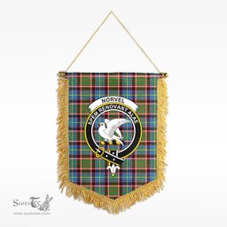 ScotsTee Shop Scottish Norvel (or Norvill) Clan Crest Tartan Gonfalon Scottish Wall Hanging Banner