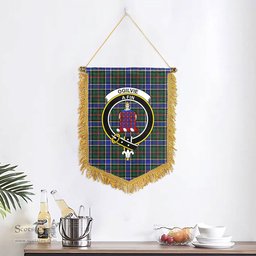 ScotsTee Shop Scottish Ogilvie Hunting Modern Clan Crest Tartan Gonfalon Scottish Wall Hanging Banner