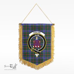ScotsTee Shop Scottish Ogilvie Hunting Modern Clan Crest Tartan Gonfalon Scottish Wall Hanging Banner