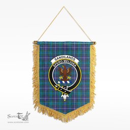 ScotsTee Shop Scottish Sandilands Clan Crest Tartan Gonfalon Scottish Wall Hanging Banner