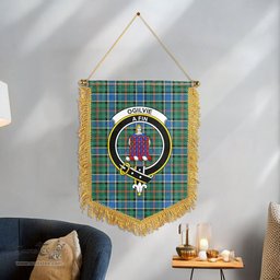 ScotsTee Shop Scottish Ogilvie Hunting Ancient Clan Crest Tartan Gonfalon Scottish Wall Hanging Banner