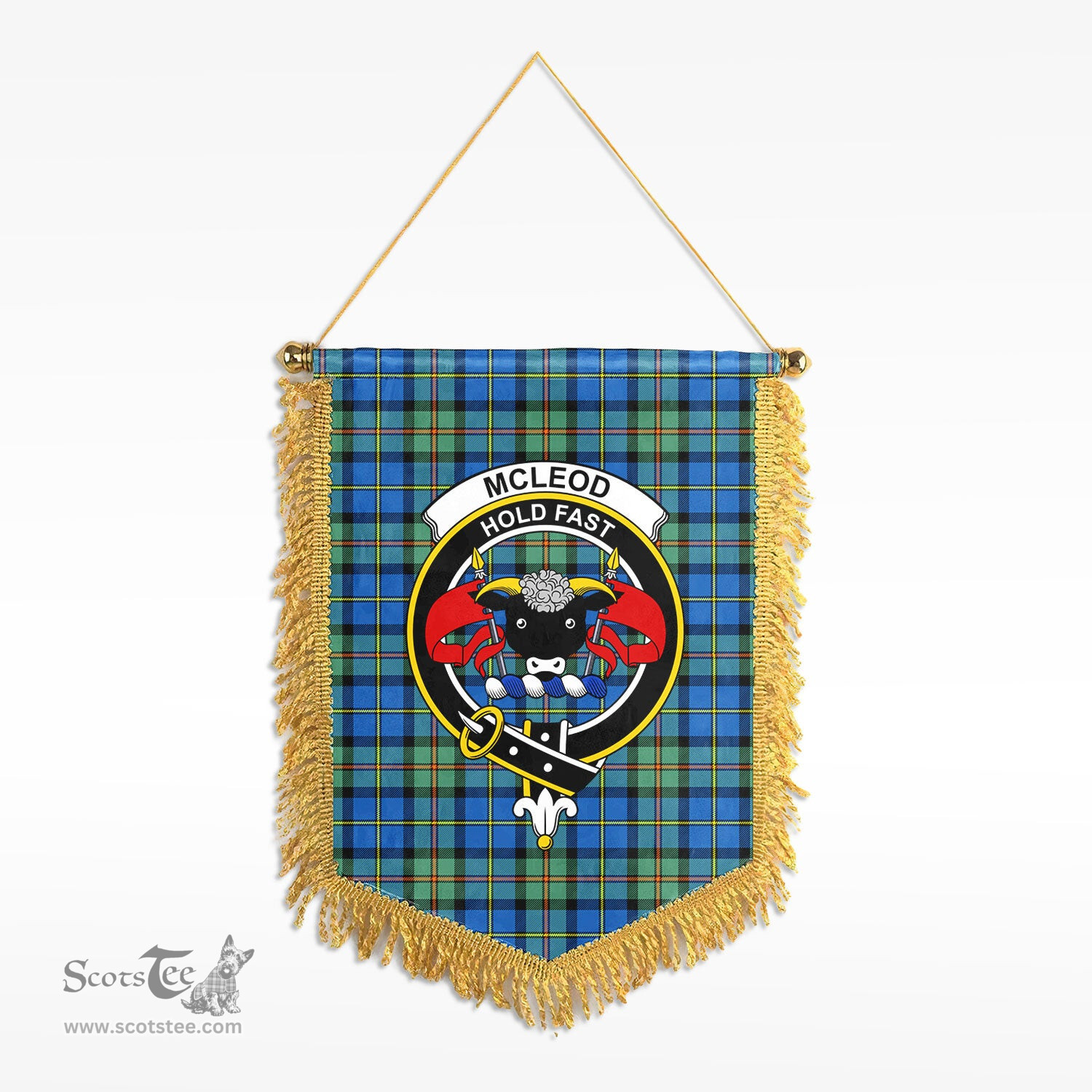 ScotsTee Shop Scottish McLeod of Harris Ancient Clan Crest Tartan Gonfalon Scottish Wall Hanging Banner