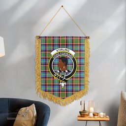 ScotsTee Shop Scottish Stirling (of Keir) Clan Crest Tartan Gonfalon Scottish Wall Hanging Banner