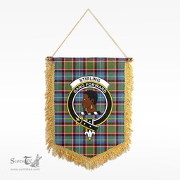 ScotsTee Shop Scottish Stirling (of Keir) Clan Crest Tartan Gonfalon Scottish Wall Hanging Banner