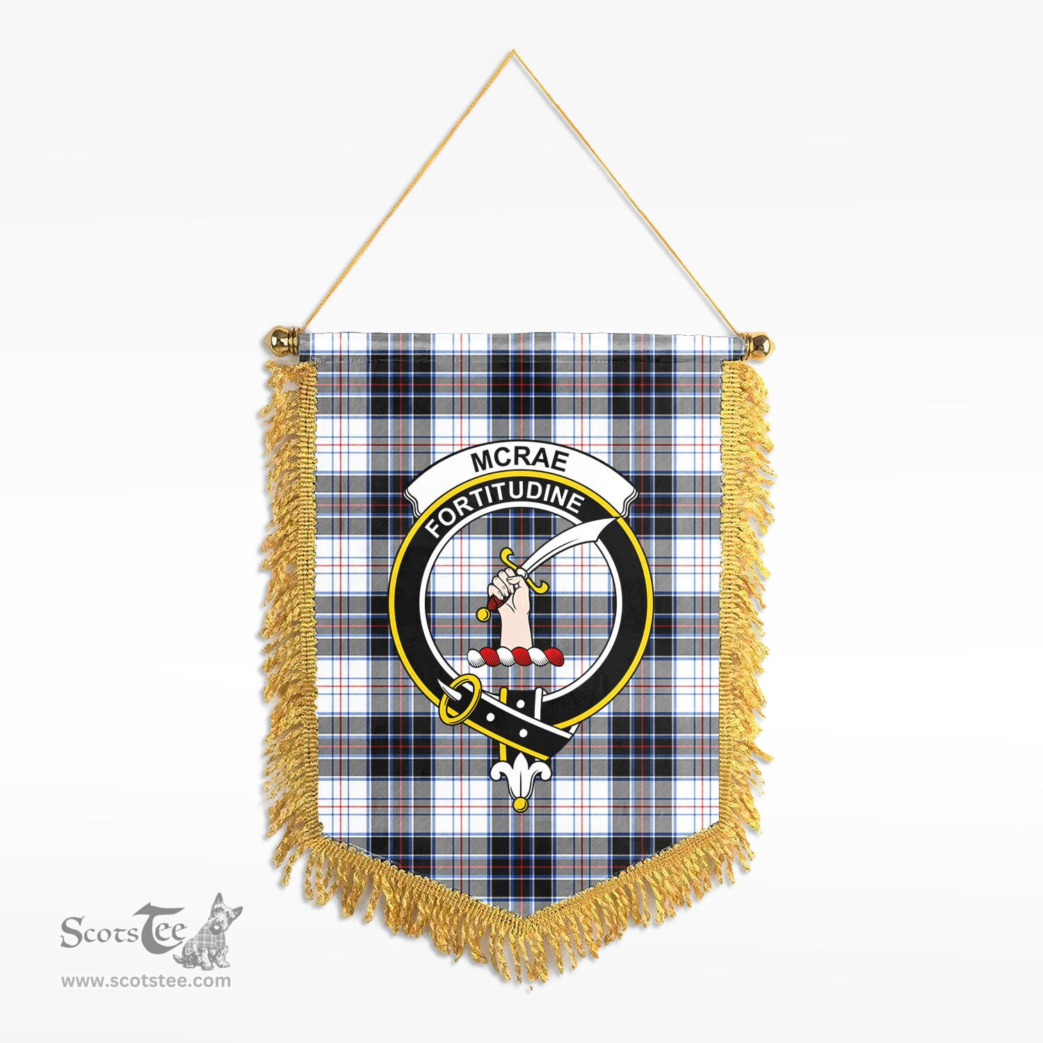 ScotsTee Shop Scottish McRae Dress Modern Clan Crest Tartan Gonfalon Scottish Wall Hanging Banner