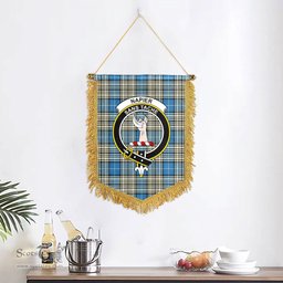 ScotsTee Shop Scottish Napier Ancient Clan Crest Tartan Gonfalon Scottish Wall Hanging Banner