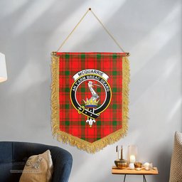 ScotsTee Shop Scottish McQuarrie Clan Crest Tartan Gonfalon Scottish Wall Hanging Banner