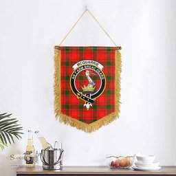 ScotsTee Shop Scottish McQuarrie Clan Crest Tartan Gonfalon Scottish Wall Hanging Banner