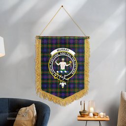ScotsTee Shop Scottish Murray of Atholl Modern Clan Crest Tartan Gonfalon Scottish Wall Hanging Banner