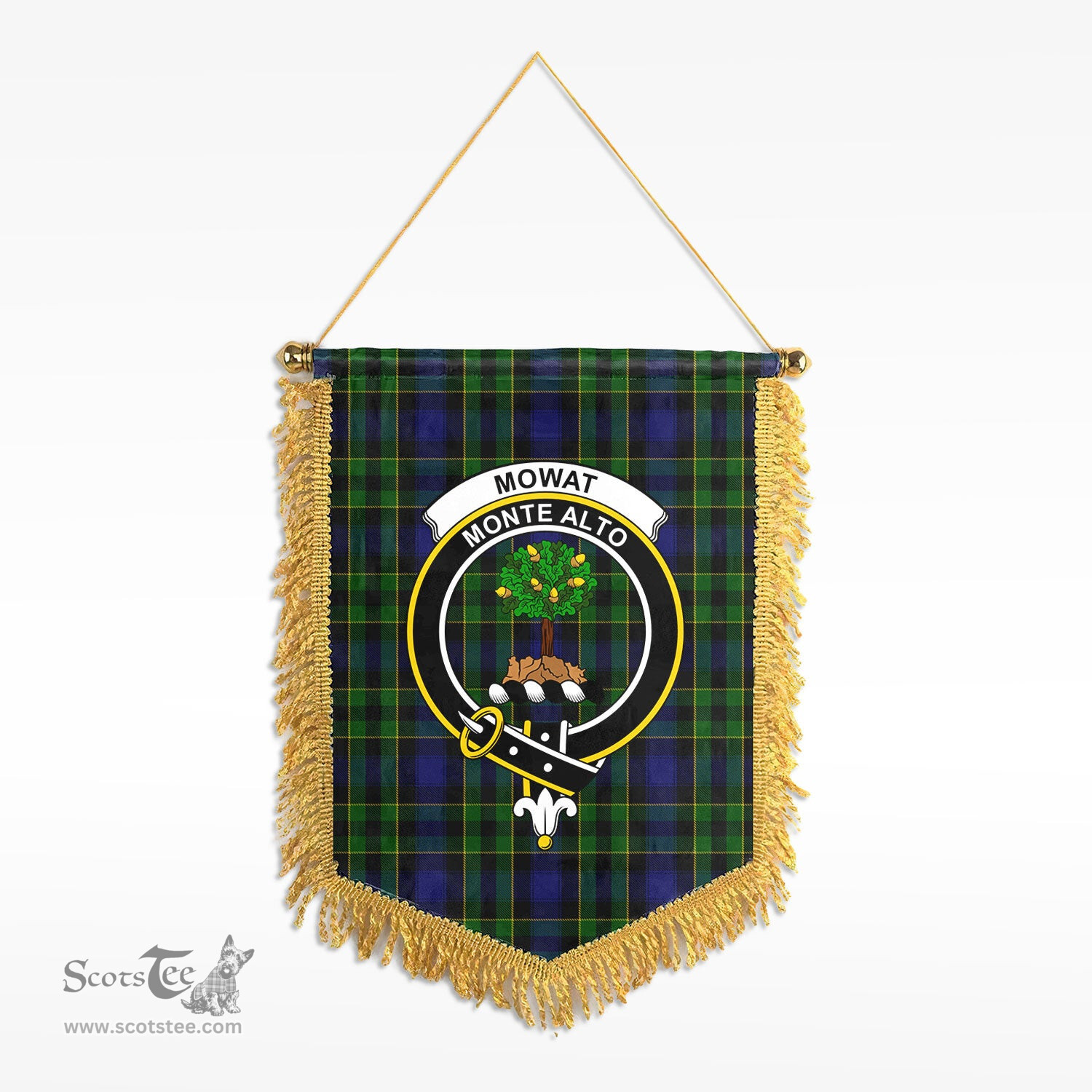 ScotsTee Shop Scottish Mowat Modern Clan Crest Tartan Gonfalon Scottish Wall Hanging Banner