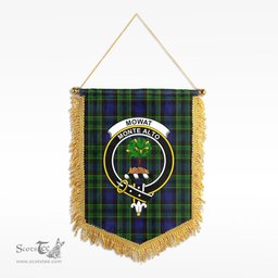 ScotsTee Shop Scottish Mowat Modern Clan Crest Tartan Gonfalon Scottish Wall Hanging Banner