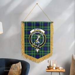 ScotsTee Shop Scottish McNeil of Colonsay Modern Clan Crest Tartan Gonfalon Scottish Wall Hanging Banner