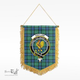 ScotsTee Shop Scottish Sinclair Hunting Ancient Clan Crest Tartan Gonfalon Scottish Wall Hanging Banner