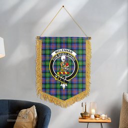 ScotsTee Shop Scottish McLennan Ancient Clan Crest Tartan Gonfalon Scottish Wall Hanging Banner