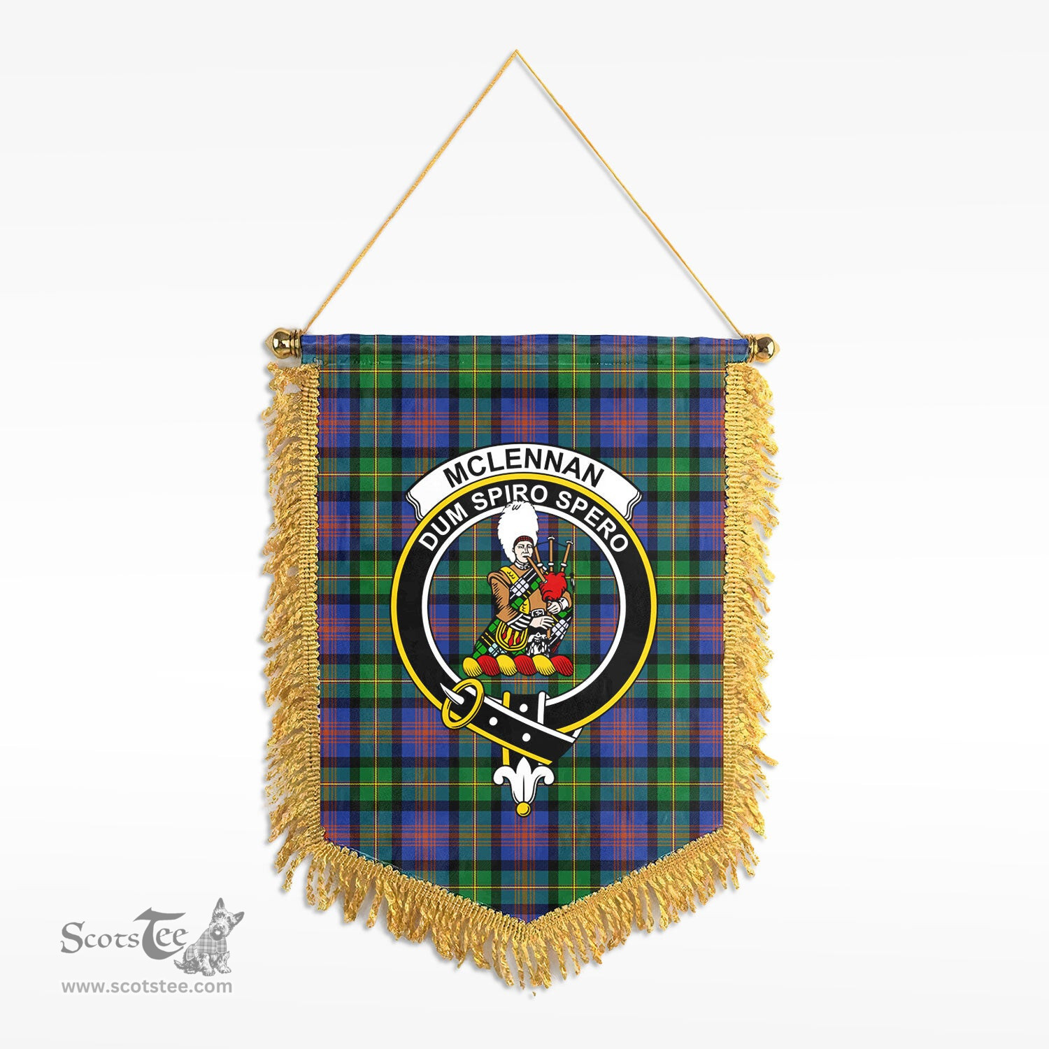 ScotsTee Shop Scottish McLennan Ancient Clan Crest Tartan Gonfalon Scottish Wall Hanging Banner