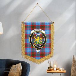 ScotsTee Shop Scottish Newton Clan Crest Tartan Gonfalon Scottish Wall Hanging Banner