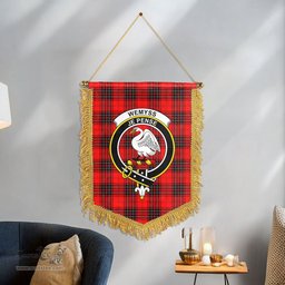 ScotsTee Shop Scottish Wemyss Modern Clan Crest Tartan Gonfalon Scottish Wall Hanging Banner