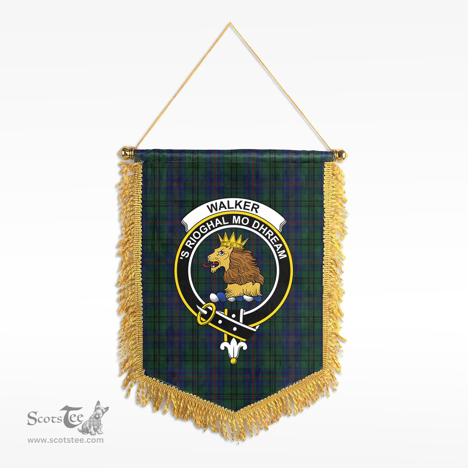 ScotsTee Shop Scottish Walker Hunting Clan Crest Tartan Gonfalon Scottish Wall Hanging Banner