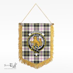 ScotsTee Shop Scottish McPherson Dress Ancient Clan Crest Tartan Gonfalon Scottish Wall Hanging Banner