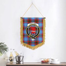 ScotsTee Shop Scottish Pentland Clan Crest Tartan Gonfalon Scottish Wall Hanging Banner