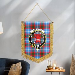 ScotsTee Shop Scottish Pentland Clan Crest Tartan Gonfalon Scottish Wall Hanging Banner