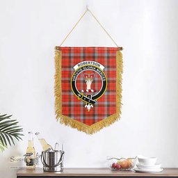 ScotsTee Shop Scottish Robertson Weathered Clan Crest Tartan Gonfalon Scottish Wall Hanging Banner